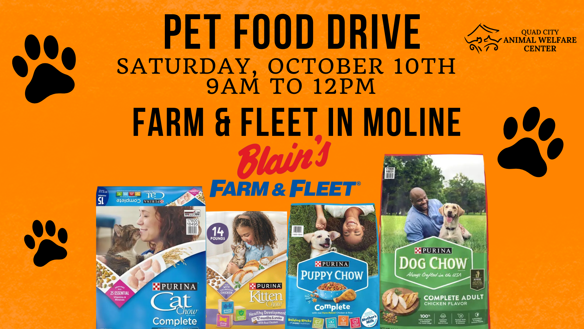 Farm fleet pet food donation drive facebook event